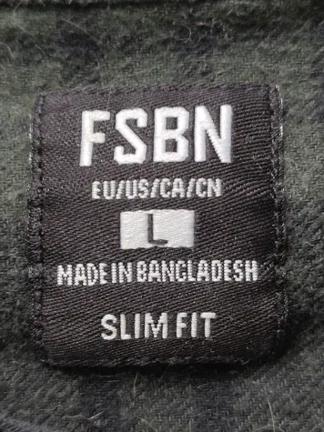 FSBN Fishbone Herren Flanellhemd Kariert Grün Slim Fit Gr. L 4