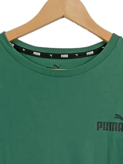 Puma Herren T-Shirt Grün Gr. 38 Sport Freizeit Baumwolle