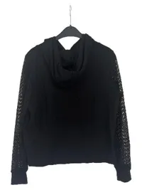 ABOUT YOU Damen Hoodie Kapuzenpullover Spitzenärmel Schwarz Gr. 38 2