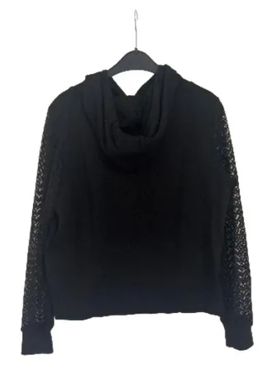 ABOUT YOU Damen Hoodie Kapuzenpullover Spitzenärmel Schwarz Gr. 38