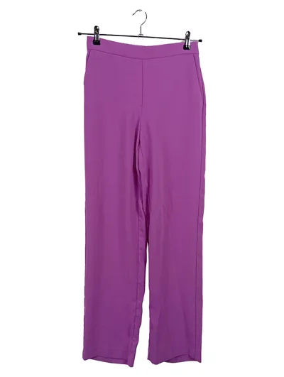 Mango MNG Stoffhose Damen Gr. 36 Lila Weites Bein Elegant