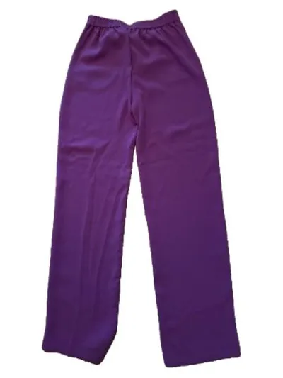 Mango MNG Stoffhose Damen Gr. 36 Lila Weites Bein Elegant