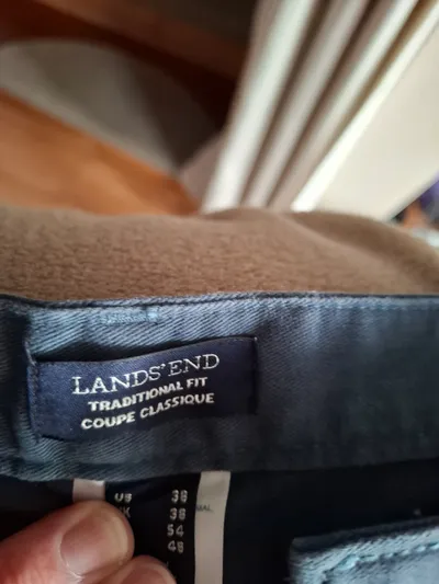 LANDS' END Herren Chino Stoffhose Petrol Gr. 38/54 Traditional Fit