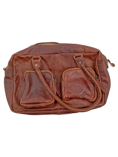 LECONI Damen Ledertasche Umhängetasche Braun Vintage Echtleder