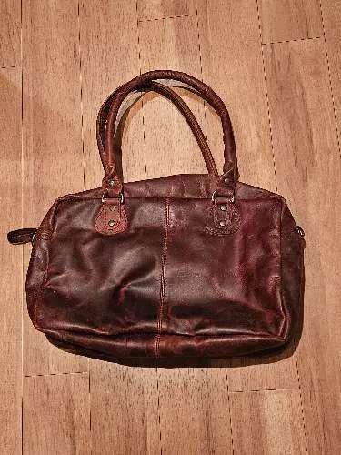 LECONI Damen Ledertasche Umhängetasche Braun Vintage Echtleder