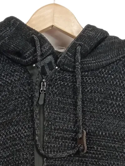 Baxboy Herren Strickpullover Kapuze Grau Gr. 40 Casual