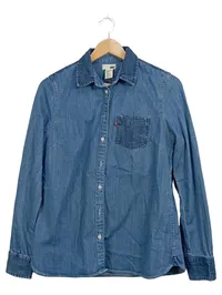Levi's Damen Jeanshemd Blau Gr. M Baumwolle Langarm Casual 1