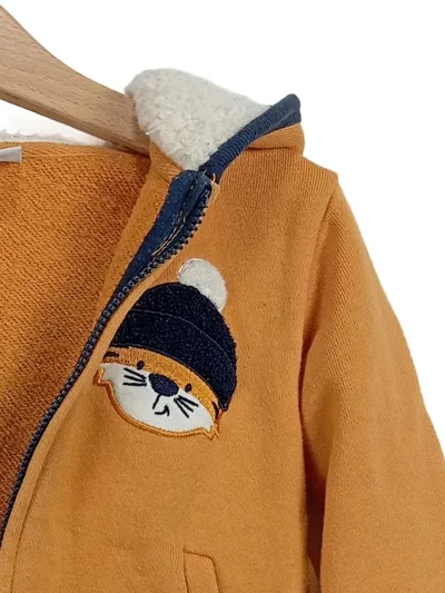 Primigino Sweatjacke Kapuzenjacke Tiger Orange Gr. 76/74 Baumwolle Mix