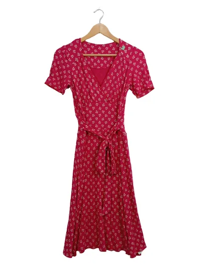 Blutsgeschwister Damen Wickelkleid Freizeitkleid Pink Gr. 34;XS