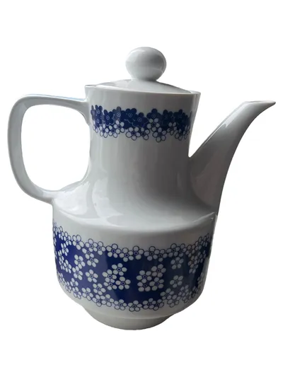 Stadtlengsfeld Teekanne Vintage Weiß Blumenmuster Porzellan 22cm Alltag