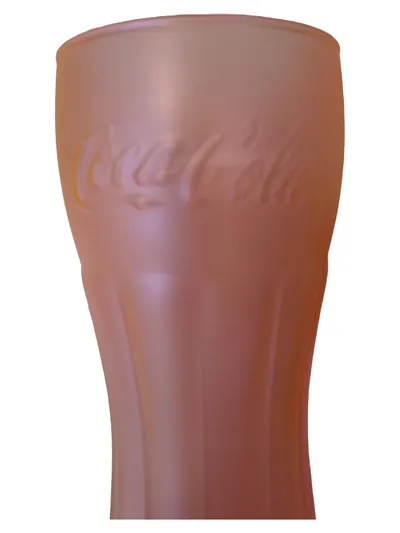 Coca-Cola Trinkglas Retro Glas Orange Logo 14cm Höhe Sammler