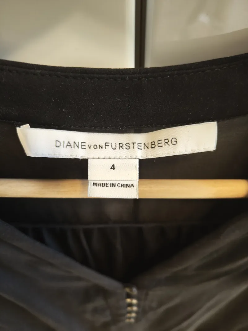 Diane von Furstenberg Damen Bluse Gr. 38 Schwarz Elegant 4