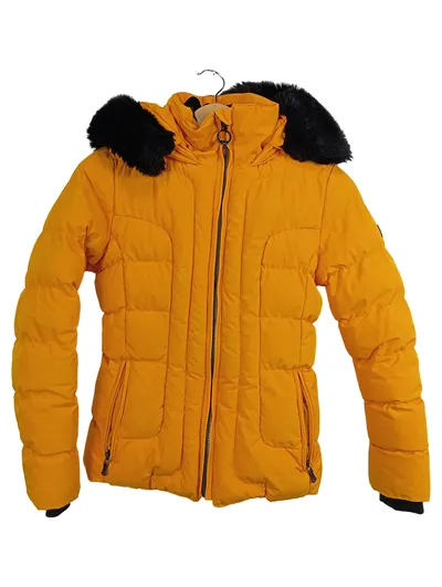 Wellensteyn Steppjacke Winterjacke Kapuze Fell Gelb Gr. 152 Kinder Outdoor Warm