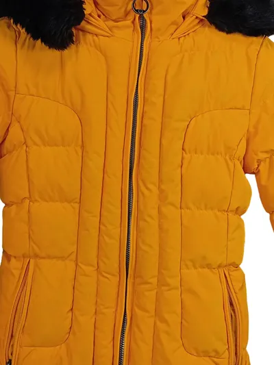 Wellensteyn Steppjacke Winterjacke Kapuze Fell Gelb Gr. 152 Kinder Outdoor Warm