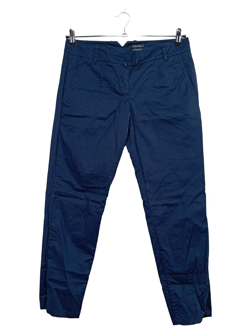 Marc O'Polo Stoffhose Damen Gr. 42 Blau Chino Torne Baumwolle 1