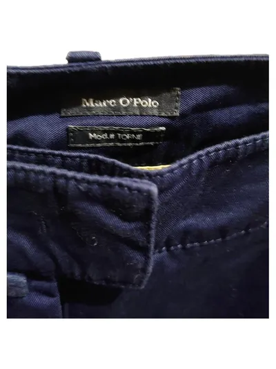 Marc O'Polo Stoffhose Damen Gr. 42 Blau Chino Torne Baumwolle