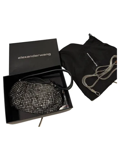 Alexander Wang Rhinestone Shoulder Bag Damen Clutch Silber Strass Glamourös