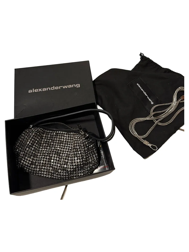 Alexander Wang Rhinestone Shoulder Bag Damen Clutch Silber Strass Glamourös 2