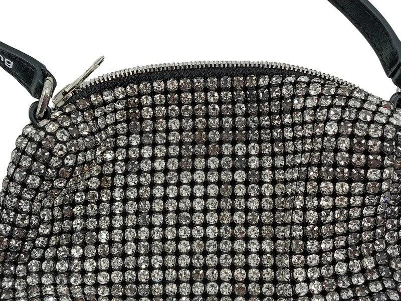 Alexander Wang Rhinestone Shoulder Bag Damen Clutch Silber Strass Glamourös 3