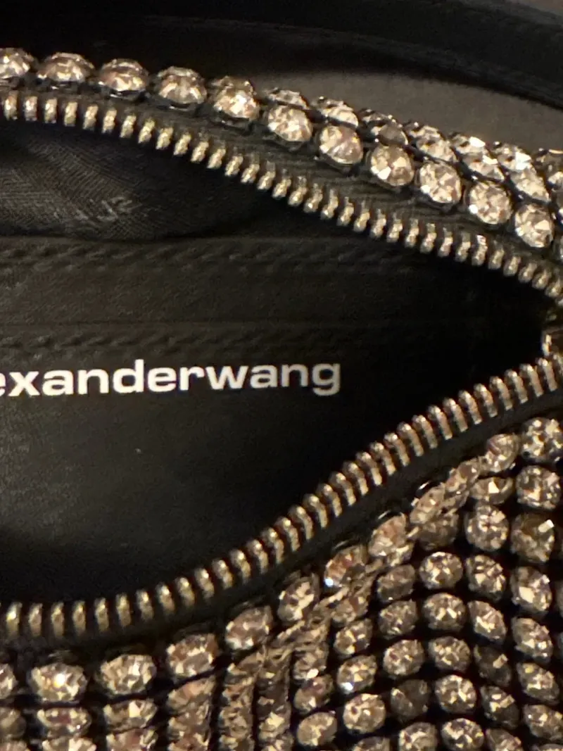 Alexander Wang Rhinestone Shoulder Bag Damen Clutch Silber Strass Glamourös 5