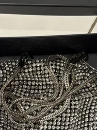 Alexander Wang Rhinestone Shoulder Bag Damen Clutch Silber Strass Glamourös 6