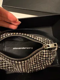 Alexander Wang Rhinestone Shoulder Bag Damen Clutch Silber Strass Glamourös 7