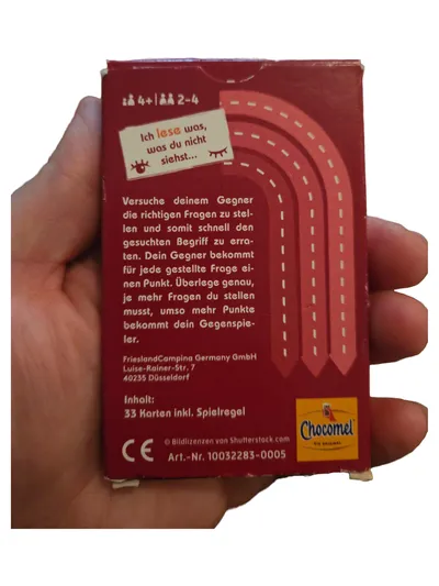 CHOCOMEL Roadtrip Kartenspiel Activity Buch Reisespiel Kinder Papier Rot