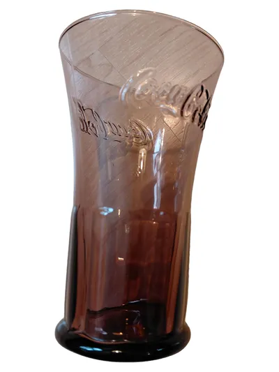 Coca-Cola Trinkglas Retro Braun getönt 300ml Contour Design