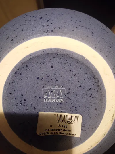 ASA Selection Vase Tropfenform Blau Gesprenkelt Porzellan 19cm