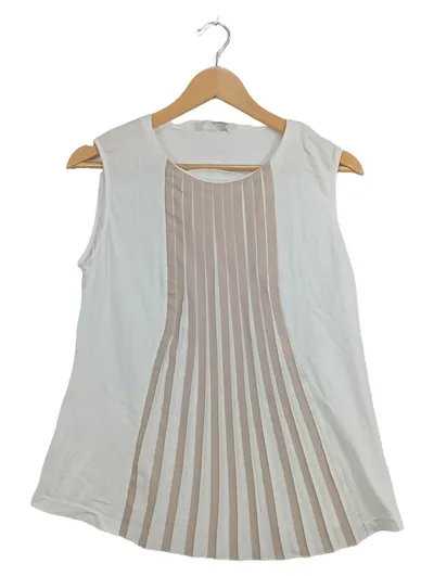 ST.EMILE Damen Top Gr. 40 Weiß Modern Baumwolle Modal