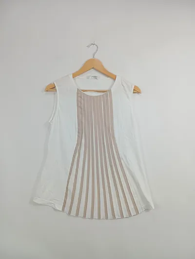ST.EMILE Damen Top Gr. 40 Weiß Modern Baumwolle Modal