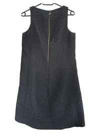 Desigual Pullunder Kleid Damen Gr. 38 M Schwarz Grafisch Struktur Reißverschluss 2