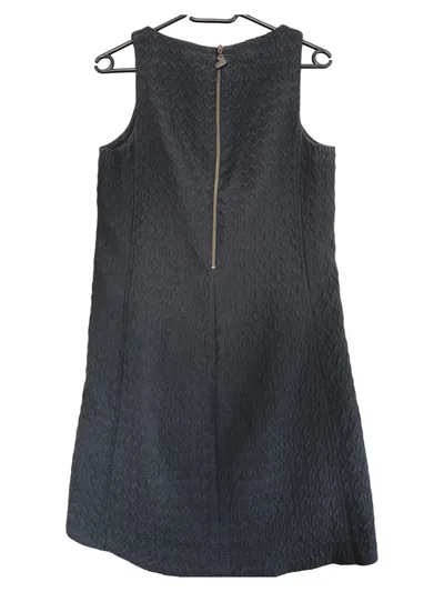 Desigual Pullunder Kleid Damen Gr. 38 M Schwarz Grafisch Struktur Reißverschluss