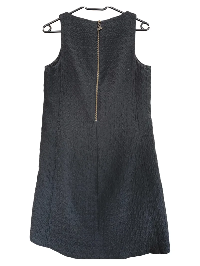 Desigual Pullunder Kleid Damen Gr. 38 M Schwarz Grafisch Struktur Reißverschluss 2