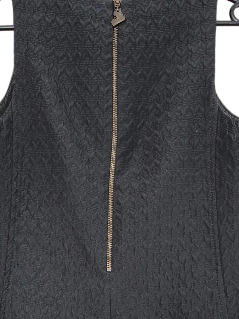 Desigual Pullunder Kleid Damen Gr. 38 M Schwarz Grafisch Struktur Reißverschluss 7