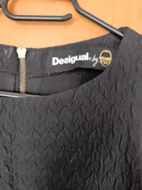 Desigual Pullunder Kleid Damen Gr. 38 M Schwarz Grafisch Struktur Reißverschluss 8