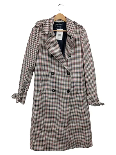 Marc O'Polo Damen Trenchcoat Gr. 36/S Kariert Beige Klassisch