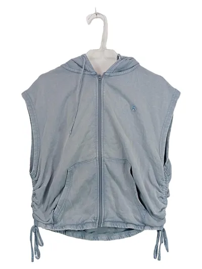OCEANSAPART Damen Weste Sweatweste Kapuze Blau Gr. 38/M Baumwolle Casual Sport