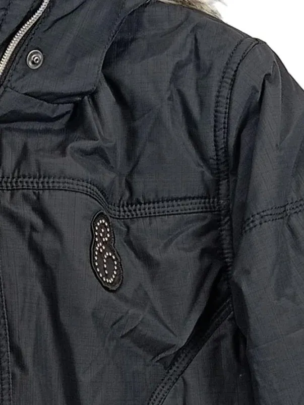 Esprit Sports Damen Winterjacke Gr. 38 Schwarz Kunstpelz Kapuze eTech 10000 2