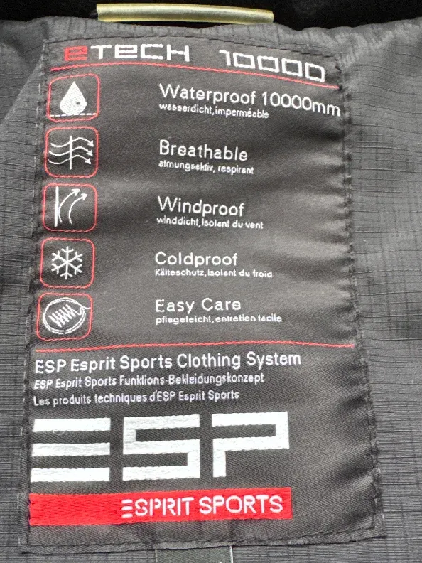 Esprit Sports Damen Winterjacke Gr. 38 Schwarz Kunstpelz Kapuze eTech 10000 4
