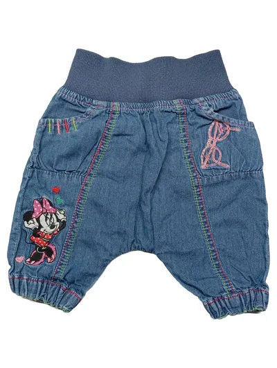 Disney Minnie Maus Jeans Shorts Baby Mädchen Blau Gr. 62 Baumwolle Stickerei