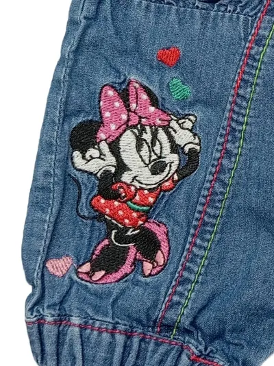 Disney Minnie Maus Jeans Shorts Baby Mädchen Blau Gr. 62 Baumwolle Stickerei