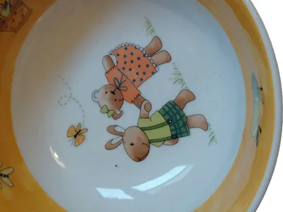 Guy Degrenne Kinderteller Porzellan Lily & Barnabé Hase Bär Mehrfarbig 13cm