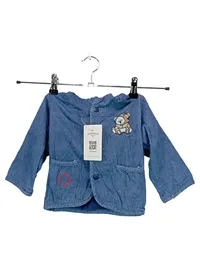 Baby Bear Jeansjacke Gr. 68 Kapuze Teddy Stickerei Blau Baumwolle 1