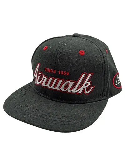 Airwalk Cap Snapback Schwarz Since 1986 Stickerei Streetwear UNI