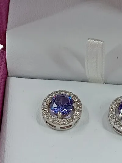 CONTESSA DI CAPRI Ohrstecker Sterling Silber Zirkonia Lila Elegant Damen