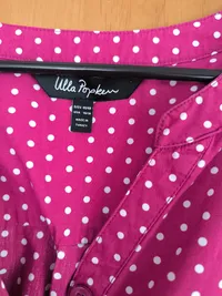 Ulla Popken Damen Langarmshirt Tunika Lila Punkte Baumwolle Größe 46x48 5