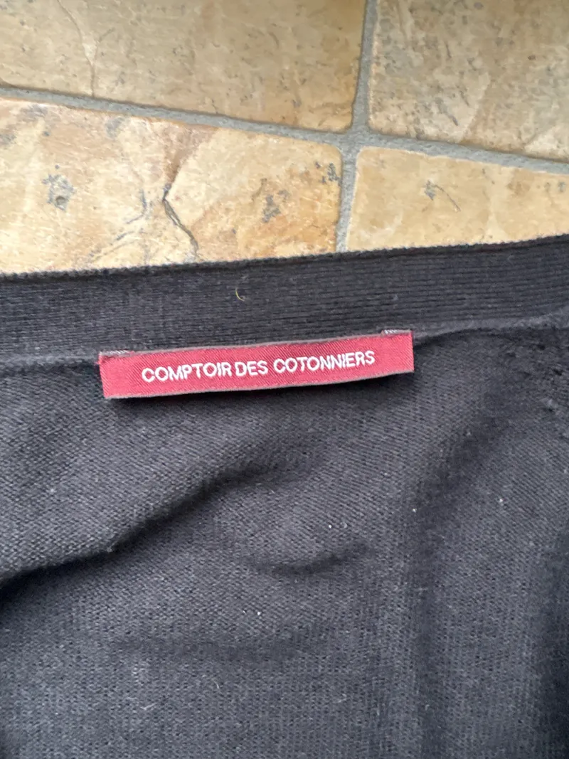 Comptoir des Cotonniers Strickjacke Damen 38 M Schwarz Wolle Kaschmir Cardigan 7