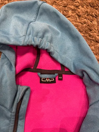 CMP Fleecejacke Kinder Mädchen Gr. 152 Türkis Pink Softshell Outdoor Kapuze