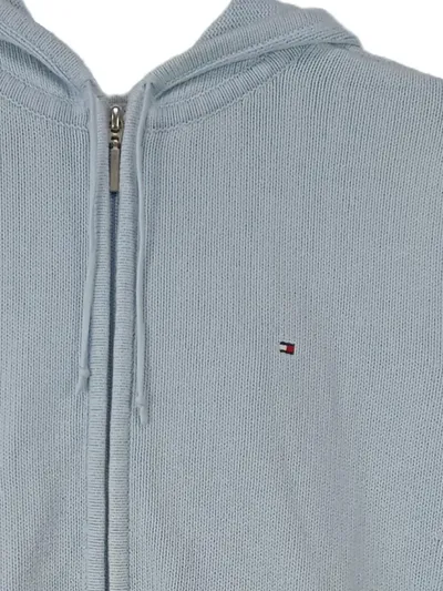 Tommy Hilfiger Sweatjacke Kapuze Herren Gr. L Hellblau Baumwolle
